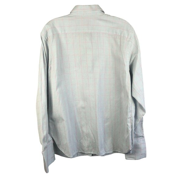 Thomas Pink Superfine Two-Fold Cotton Shirt US12 EUR42 Light Blue Pink Checkered - Picture 2 of 7